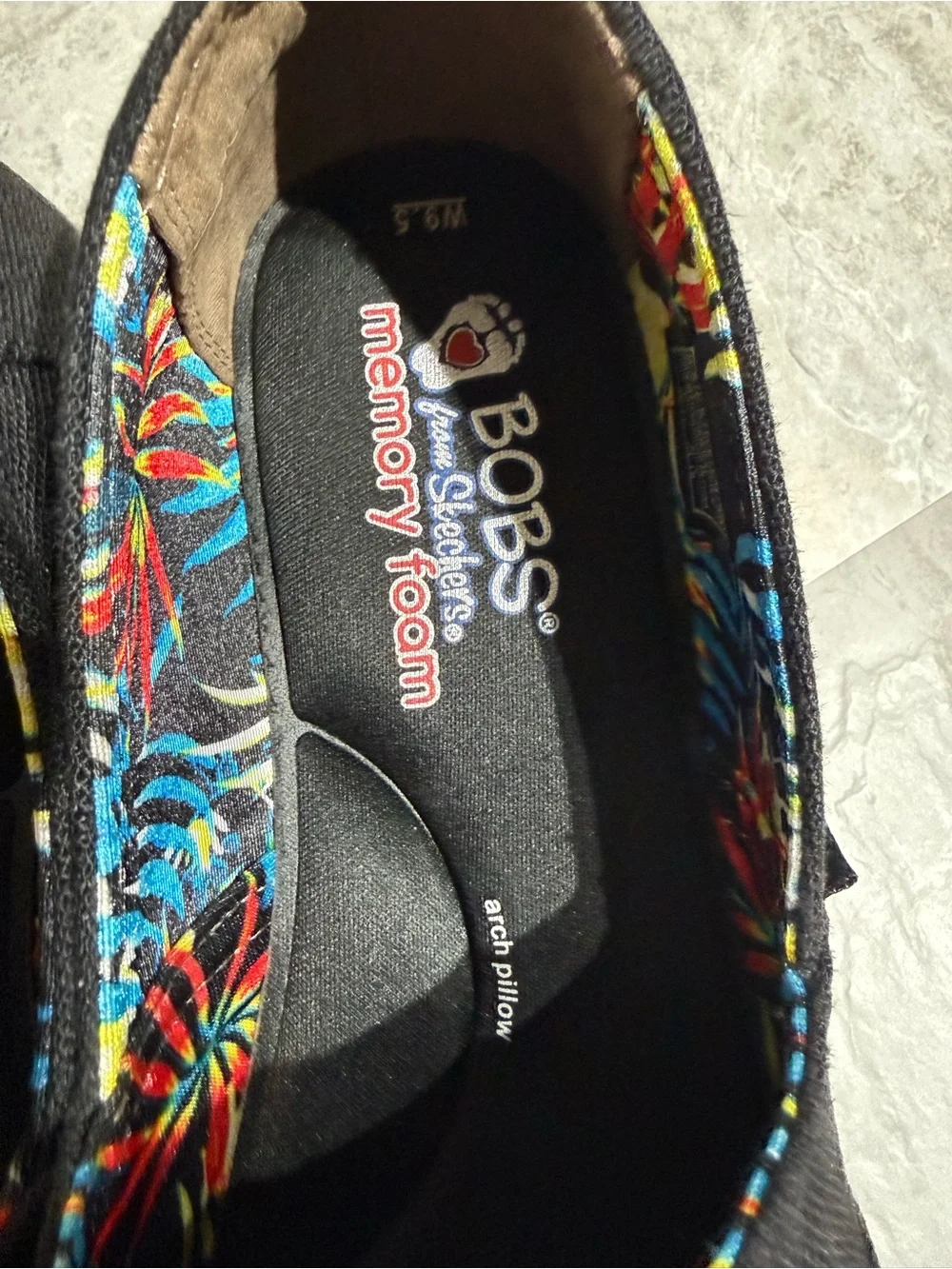 Bob's From Skechers Memory Foam Arch Pillow Black Espadrilles Shoes 9.5